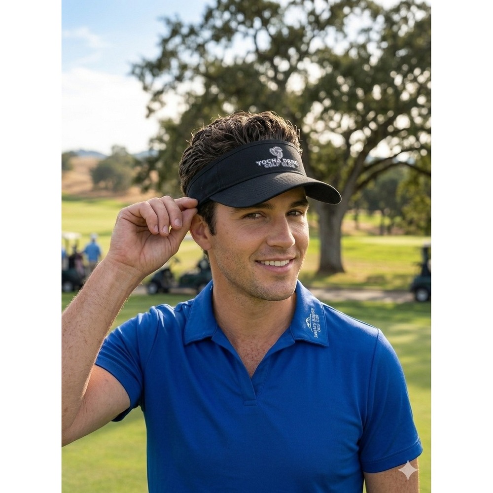 Ahead Black Adjustable One Size Yocha Dehe Golf Club Visor Cache Creek Hat